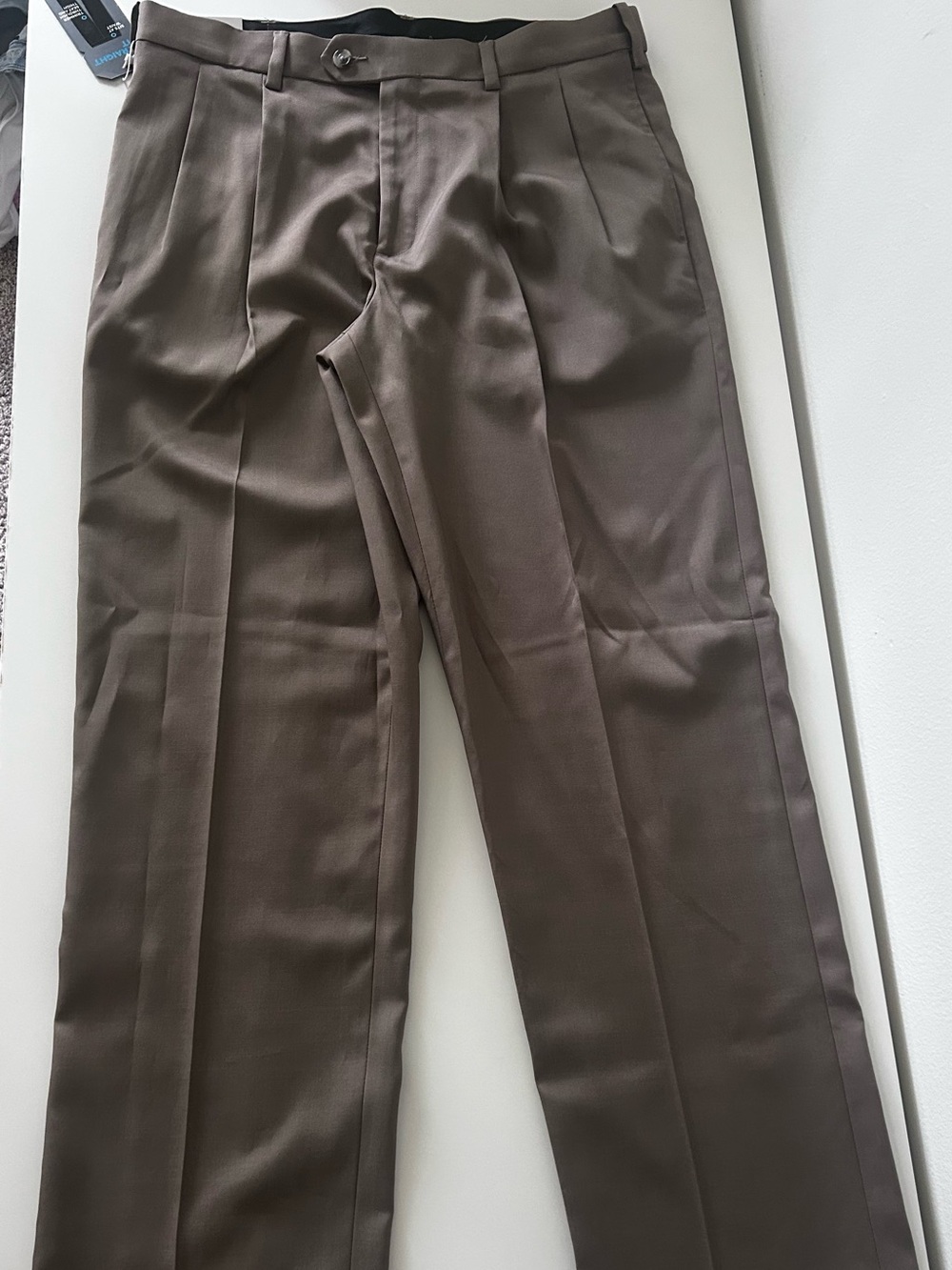 Savane Brown Straight-Leg Dress Pants